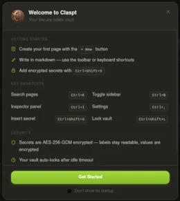 Claspt keyboard shortcuts and getting started guide